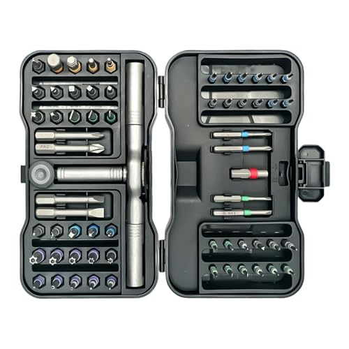 Juego de destornilladores, 66 en 1 con puntas de acero y llave – Juego de destornilladores de trinquete con,para electrónica, reloj, ordenador, muebles, bicicleta, coche, hombre mecánico