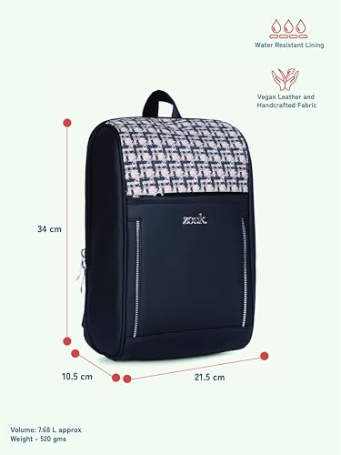 Image of ZOUK Olina Daypack for Women - Convertible Backpack with Laptop & iPad Compartments | Stylish Handcrafted Office & Travel Bag with Water-Resistant Lining & Dual Straps |