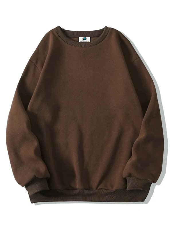 Image of SXV STYLE Solid Plain Unisex Cotton Oversized Baggy Sweatshirt