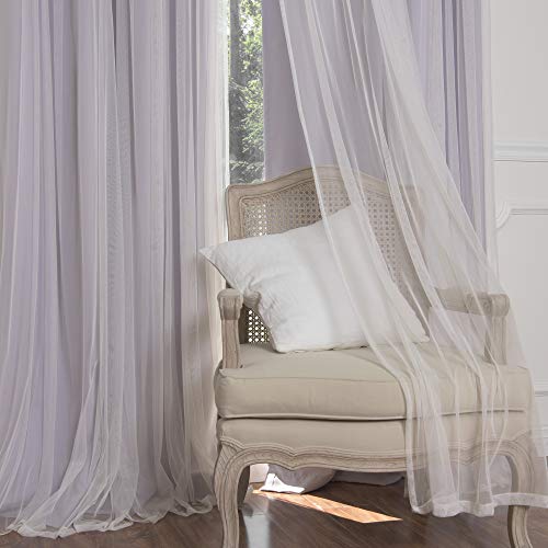 Best Home Fashion Umixm Tulle Sheer Lace And Blackout 4 Piece Curtain Set – Antique Bronze Grommet Top – Lilac – 52" W X 84" L – (2 Curtains And 2 Sheer Curtains) #TOP2