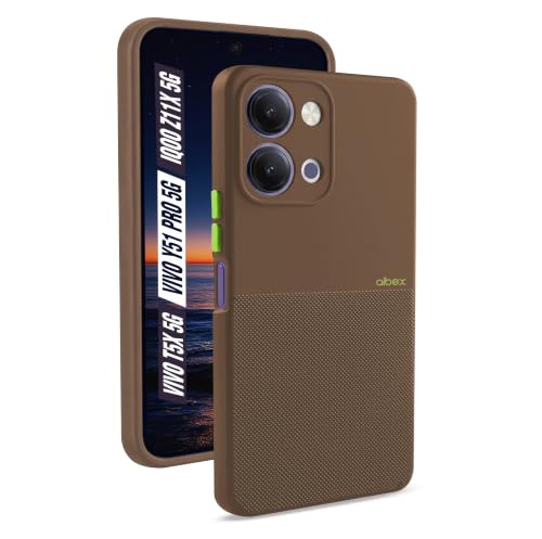 Image of AIBEX Premium Back Cover Case Compatible for Vivo T5X 5G / Vivo Y51 Pro 5G / iQOO Z11X 5G|Scratch & Drop Tested Shockproof Matte Texture Case with Soft Microfibre Lining | Slim Fit Cover - Brown
