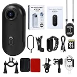 NUISK Thumb Action Camera | Mini POV Sports Camera, Waterproof Action Camera the Size of a Thumb for Running, Cycling, Hiking, Swimming, Outdoor Adventures, Vlogging (Black, 128, GB)