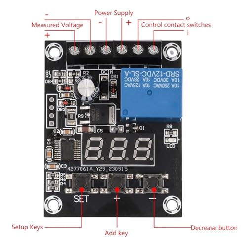 Module de détection de courant continu 12V avec relais et affichage numérique - 2