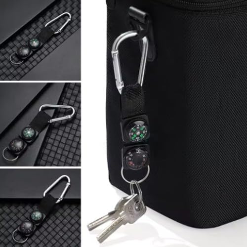 3PCS Durable Mini Brújula Termómetro Llavero con Mosquetón miniatura 6