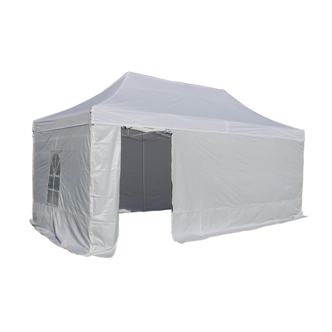 Carpa Plegable 6x3 m Blanca | con Laterales Impermeable