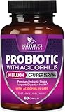 Probiotics 60 Billion CFU per Serving - 10 Strains + Prebiotics - Digestive Health, Gut & Immune Support - Supports Occasional Constipation, Gas & Bloating for Women & Men Shelf Stable - 60 Capsules