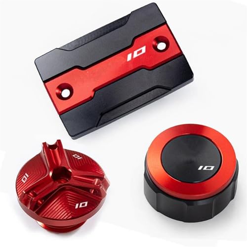Tapa de líquido de frenos MT10 2015-2021: protección premium mecanizada en rojo