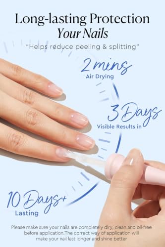 AzureBeauty 18ml Nail Strengthener for Weak & Damaged Nails Clear Nail | Transparent Peel Off Nail Repair Treatment, Ridge Filler & Nail Concealer Foundation Quick Dry Nail Hardener for Brittle Nail - image 5