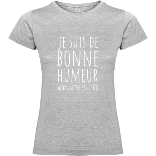 T-shirt femme humour gris pour brunch du dimanche décontracté