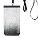 Black White Metal Plate Literature Pattern Phone Wallet Purse Hanging Mobile Pouch Black Pocket