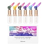 τ【Cambiar de color】: el pH de su cuerpo personal activa el brillo de labios a un hermoso rojo o rosa. Espera unos minutos después de aplicar el brillo de labios para un acabado perfecto, dándote tu propio color de labios.