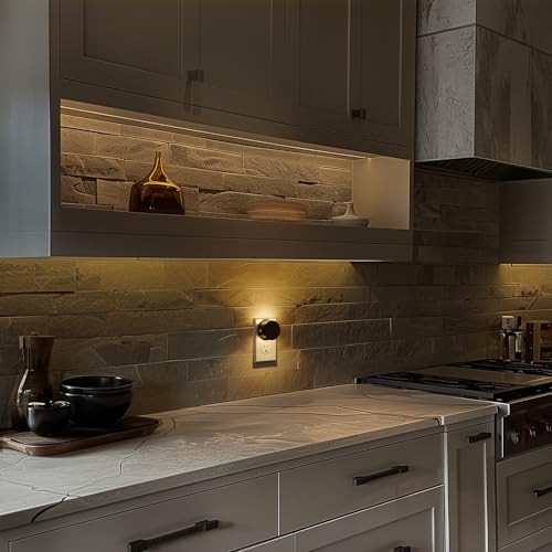 Image of Briignite Night Lights Plug into Wall Dusk to Dawn Sensor Nightlight | [2 Pack] Brightness Adjustable, 3000K Soft White, Dimmable Plug in Night Light for Bathroom Bedroom, Hallway