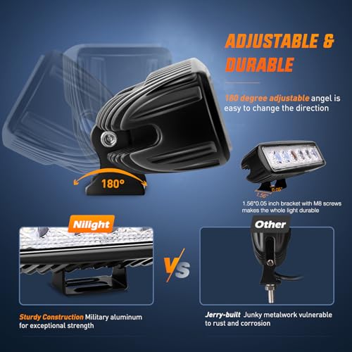image for Nilight - 15019S-B Led Light Bar 2PCS 18w Spot Driving Fog Light Off R