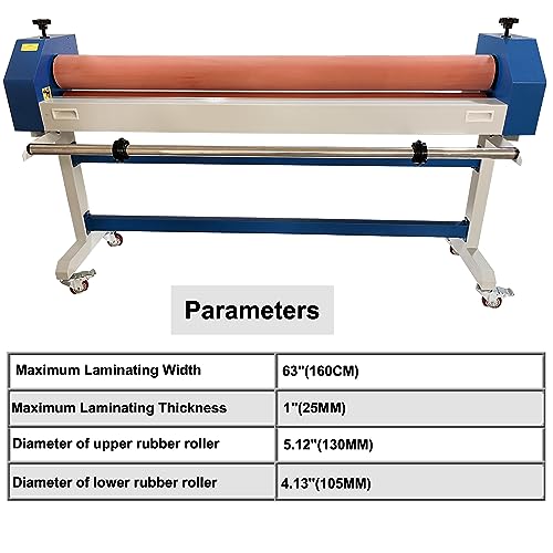 HQHAOTWU Cold Laminating Machine Manual Cold Roll Laminator with Bracket Cold Laminator for Photo Poster Laminating 63
