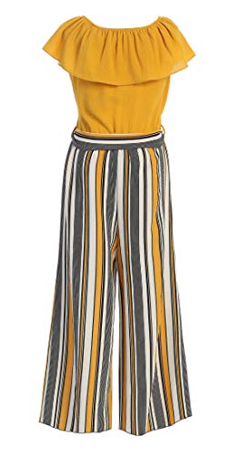 Image of iGirlDress Girls Wide Leg Off Shoulder Elegant High Waist Rompers Palazzo Pants Trousers Jumpsuits USA 4-14