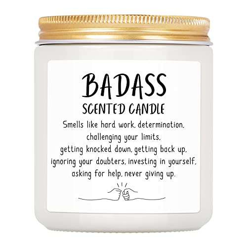 Image of Congratulations Gifts for Women, Inspirationalfor Friends Coworkers, Birthday Christmas for Women - Boss Lady, New Job, Promotion Gift, 7oz Badass Scented Candle