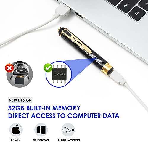 Kingdans 1080P Spy Camera Pen 32Gb, Easy-To-Use Spy Camera Hidden Camera Pen, Full Hd Rechargeable Security Camera, Loop Recording Spy Cam, One Button Operation #TOP4