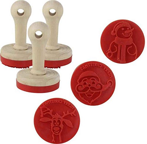 itsisa 3er Set Keksstempel X-Mas - Backstempel Keks Stempel, Ausstecher, Silikonstempel