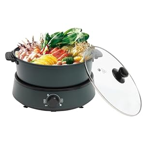 LYNICESHOP Hot Pot Electric for Cooking, 4L Electric Hot Pot Cooker Multi-function Frying Split with Induction Cooker Non-Stick Removable Non-Stick Dual Sided Electric Cooke Suitable for 1~5 people