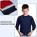 Cooraby 4 Pack Toddler Boys Long-Sleeve Shirts with Pocket Crewneck Pullover Shirt Solid Long Sleeve Cotton Top