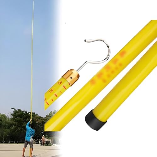 Telescopic Electrician Height Measuring Rods for Power Line & Telecom Tower, 12m/39.4ft High-Voltage Measurement Tools, 4-Pack with Portable Bag