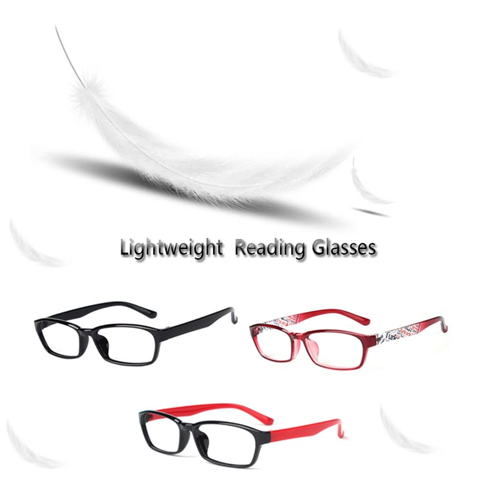 Anti Blue Light Okulary do Czytania, Okulary Komputerowe dla Kobiet, Prostokątne Pełna klatka (Color : Rouge, Size : 3.5)