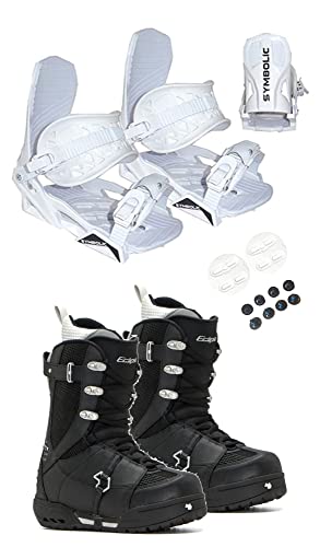Symbolic Northwave Eclipse Women's Snowboard Boots White Bindings Package 6.5 7 (z4) (White Bindings to Fit Boot, Boot Fits Ladys 6.5-7 (z4))