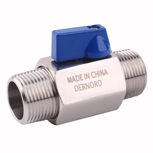 DERNORD Stainless Steel Ball Valve - 3/4 Inch NPT Thread Male Small Mini Ball Valve (3/4" Male&Male)
