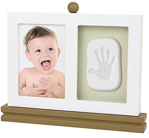 PLUSHIBLE BRIDGING MILES WITH SMILES Casting Kit - Baby Keepsake & Dog Paw Print Kit for Newborn - Inkless Plaster for Foot & Hand - Safe Cast Mold Impression Kits Footprint or Handprint - Brown