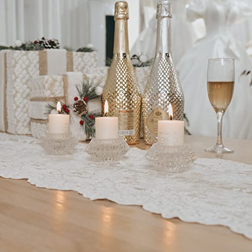 Glass Candlestick Holders For Pillar Candles Taper Candles Tealight Candles Tealight Candle Holders For Table Centerpieces, Wedding Decor And Dinner Party(3 Pcs) #TOP2