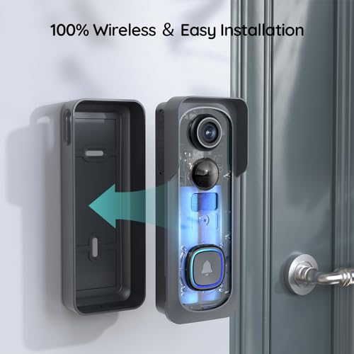 BOIFUN Doorbell Camera Wireless – No Subscription Required, 2K HD, 166° Wide View, 2.4 GHz Wi‑Fi Only, HDR Night Vision, Motion Alerts, Two‑Way Audio & Battery Video Doorbell with Chime thumbnail 4