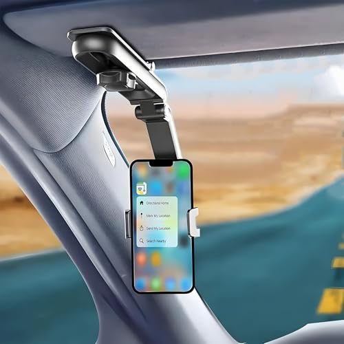 CBYUANHANG Car Phone Holder for Audi Q6 e-tron, Car Phone Mount 360° Rotation, Automobile Cradle for iPhone, Galaxy - for Sun Visor