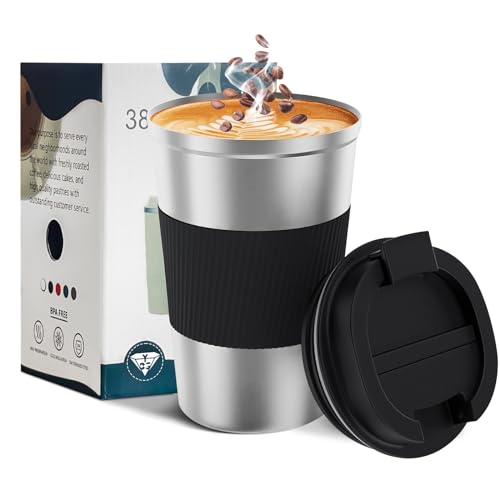 Image of Insulated Travel Coffee Mug, Stainless Steel Coffee Cup with Leakproof Lid | Double-wall insulation keeps drinks hot or cold for hours, with a leakproof lid and portable stainless steel design