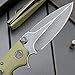 Eafengrow EF335 Folding Knives D2 Blade and Micarta Handle,5 inch Closed EDC Pocket Folding Knife with Clip (Micarta Green)