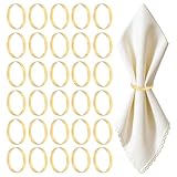 30 Pieces Rond de Serviette de Table, Rond de Serviette Doré en...
