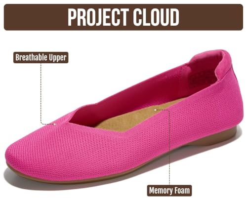 Image of Project Cloud Womens Flats Memory Foam Ballet Flats for Women (Prospect) | Memory Foam Insole and Lightweight Design - Non-Slip Sole Comfortable and Durable Womens Flats for All Occasions
