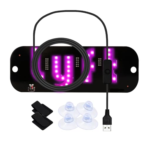 LED Light for Car, LED Sign for Car Windshield, Taxi Sign Decal with Suction Cups and Hook and Loop Cable Ties USB Plug, Trucks, SUV (Pink)