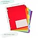6Sets(36pcs) Binder Dividers with Tabs,6 TAB Plastic File Dividers for 3 Ring Binder,Write & Erase Big Tab,Subject Dividers for Notebooks, Folders,Multicolor