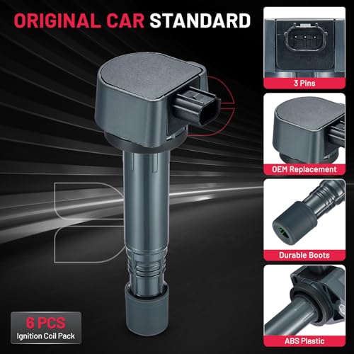 Image of BDFHYK Ignition Coils Pack UF624 Compatible with Honda Pilot Ridgeline 2009-2014 Acura RDX MDX ZDX 2010-2013 3.7L 3.5L V6 Honda Oem Coil Pack Coil for Acura Set of 6