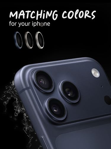 Image of Lensarmor Compatible with iPhone 17 Pro / 17 Pro Max Camera Lens Protector Deep Blue (2-Pack) - 9H Tempered Glass, Military-Grade Anti-Scratch, Ultra-Slim Case-Friendly, Easy Install Frame