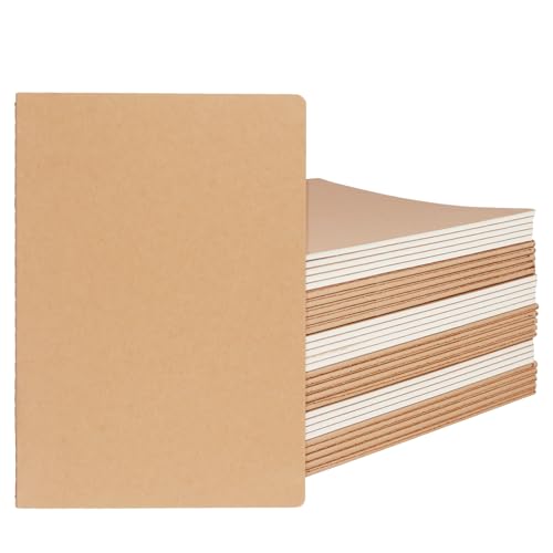 Cuadernos de papel kraft B5 en pack de 30 diarios en blanco sin forro de 80 g/m² para notas