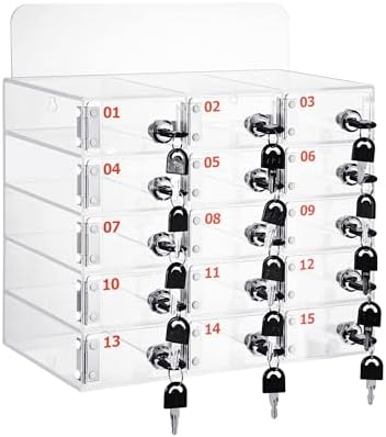 Wall-Mounted Transparent Acrylic Cell Phone Locker for Classroom Organization, Minimize Distractions, Secure Storage Solution for Students and Teachers