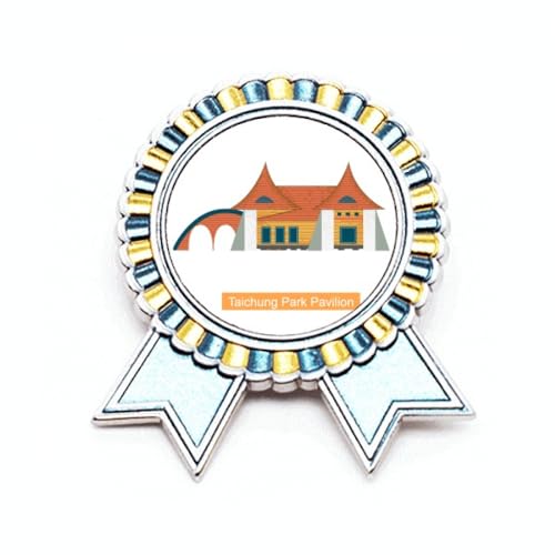Broche Taiwan Attractions Taichung en métal robuste style Winner Award