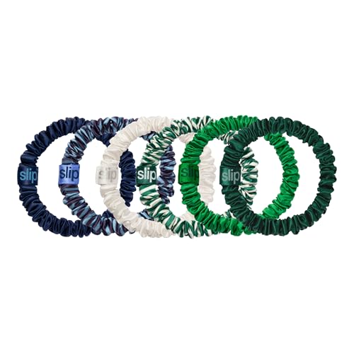 Image of slip Skinny Scrunchies: Anti-Crease, Anti-Breakage Slipsilk Design Protects Delicate Hair | Includes 6 Pure Silk Scrunchies & Complementary Pouch, Hair on Point