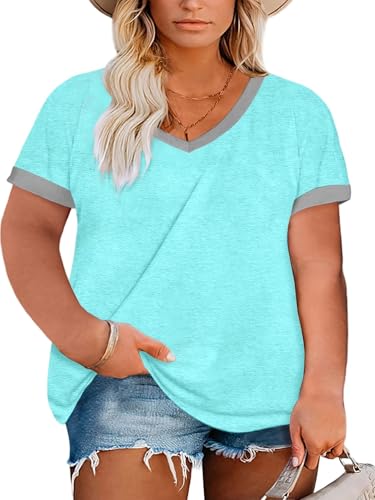 T-shirt femme vert clair 5L Runcati en coton léger et confortable