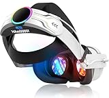 RGB Head Strap for Oculus/Meta Quest 3/3s Head Strap with Battery 10000mAh Pack for Extended 8 Hrs of Playtime, Fast Charging VR Power, Adjustable Elite Strap Enhanced Support and Balance in VR
