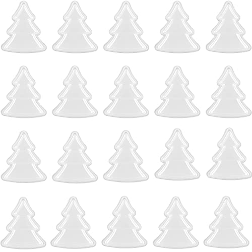 Lot de 20 dômes 3D en forme d'arbres pour la fabrication de cartes shaker en plastique transparent pour ajouter des dimensions, adhésif transparent pour sapin de Noël Cover