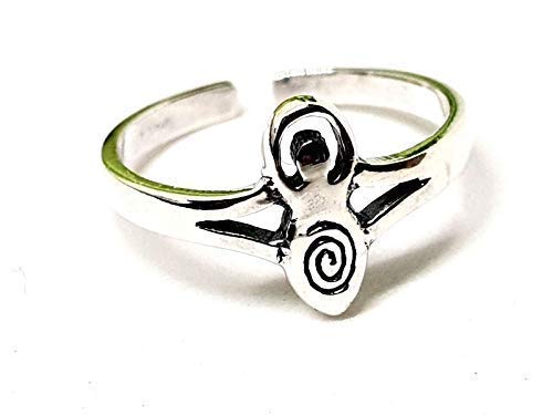 Eclectic Shop Uk Toe Ring Goddess Gaia Sterling 925 Silver Adjustable Pagan Wiccan Bohemian