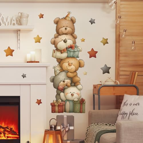 Vinilo decorativo Achang oso acuarela para pared miniatura 3
