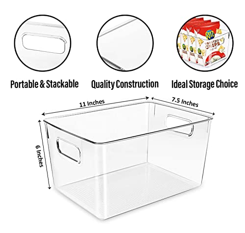 Clear Plastic Storage Bins, Perfect For Kitchen Organization Or Pantry Organization And Storage, Fridge Organizer Plastic Bins, Pantry Organization And Storage Bins, Cabinet Organizers #TOP6